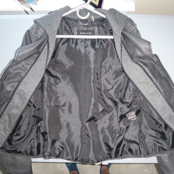 Black Rivet Leather Jacket - Picture 3 of 4